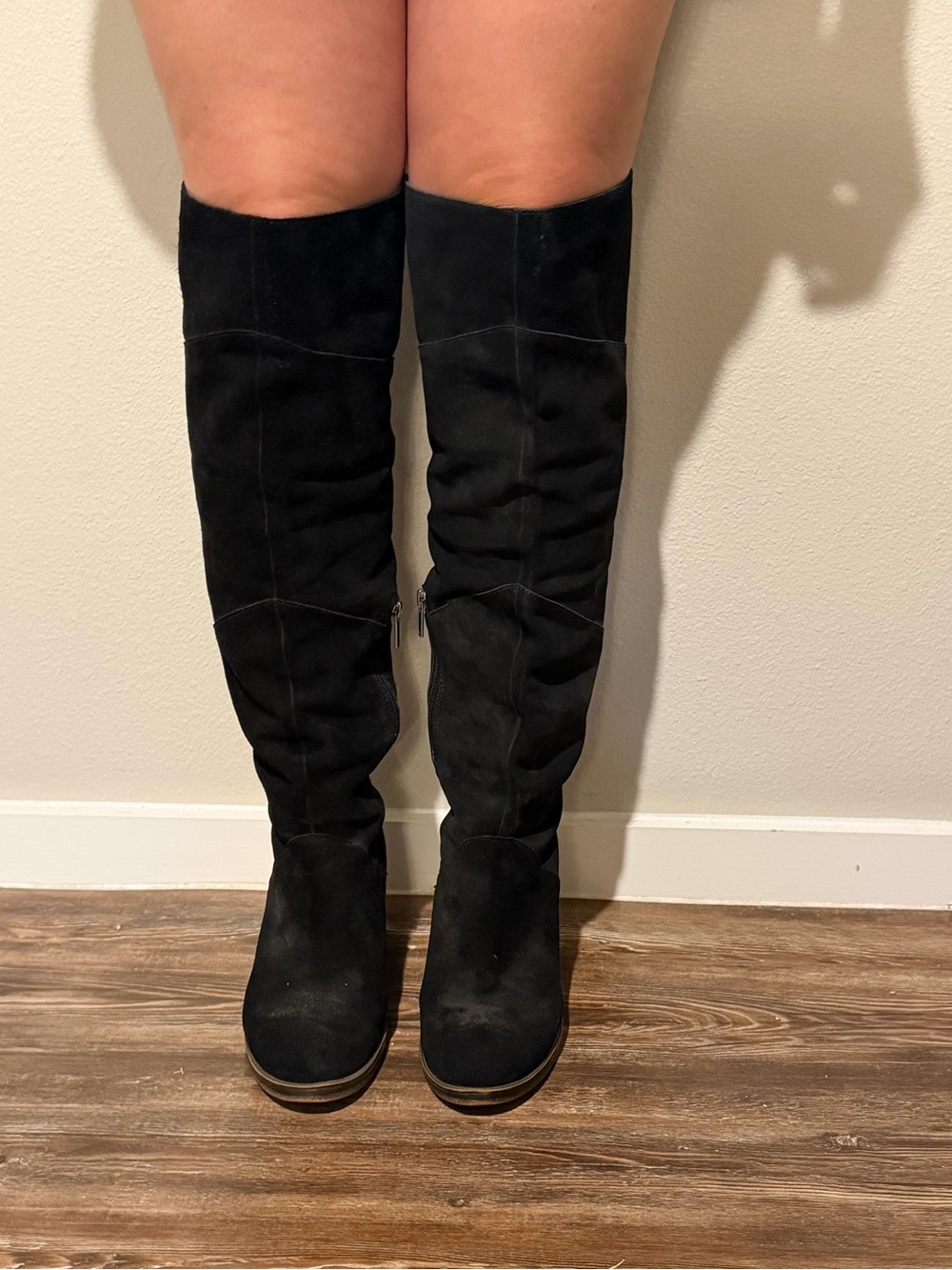 Lucky Brand Black Over-the-Knee Suede Boots